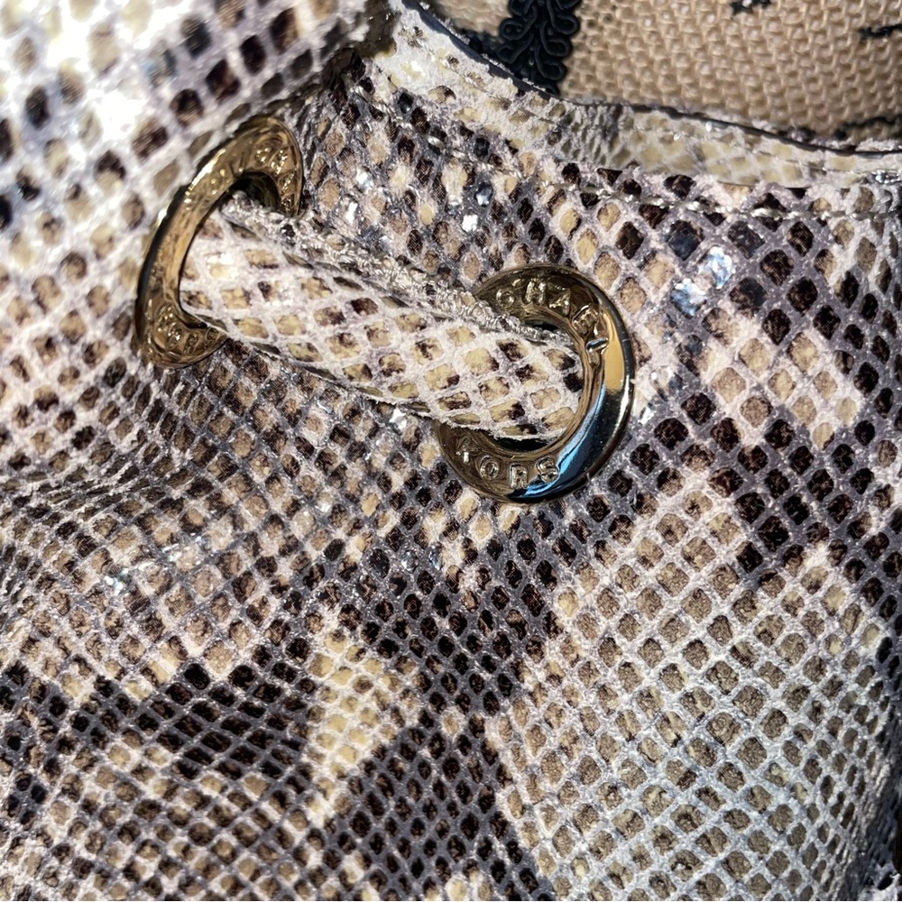 MICHAEL KORS Python Embossed Leather Ring Handle … - image 3